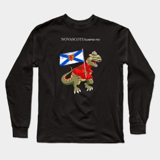 Clanosaurus Rex NOVASCOTIAsaurus rex Nova Scotia Canada Flag Tyrannosaurus Rex Long Sleeve T-Shirt